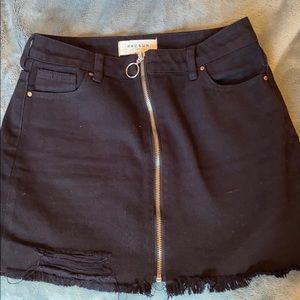 Black Mini Skirt with Zipper